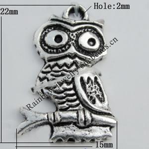 Pendant Zinc Alloy Jewelry Findings Lead-free, 22x15mm Hole:2mm Sold by Bag