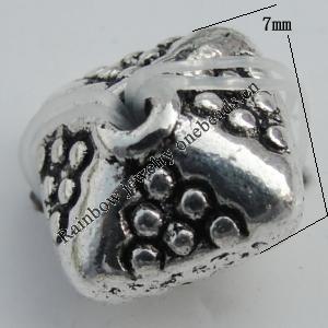 Spacer Zinc Alloy Jewelry Findings Lead-free, 7x7mm, Hole:1mm Sold by Bag