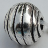 Bead Zinc Alloy Jewelry Findings Lead-free, Round 6x6mm, Hole:2mm Sold by Bag