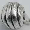 Bead Zinc Alloy Jewelry Findings Lead-free, Round 4x4mm, Hole:1mm Sold by Bag