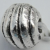 Bead Zinc Alloy Jewelry Findings Lead-free, Round 4x4mm, Hole:1mm Sold by Bag