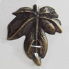 Iron Jewelry finding Pendant Lead-free, Leaf 35x30.5mm Hole:1.5mm, Sold by Bag