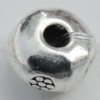Bead Zinc Alloy Jewelry Findings Lead-free, Flat Round 6mm, Hole:2mm Sold by Bag