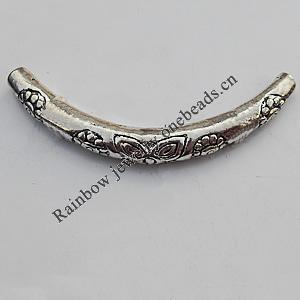 Tube，Lead-Free Zinc Alloy Jewelry Findings，43x5.5mm Hole:1mm Sold by Bag