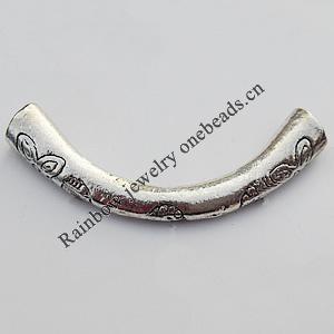 Tube，Lead-Free Zinc Alloy Jewelry Findings，45x7mm Hole:1mm Sold by Bag