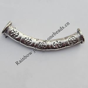 Tube，Lead-Free Zinc Alloy Jewelry Findings，42x18mm Hole:1.5mm Sold by Bag