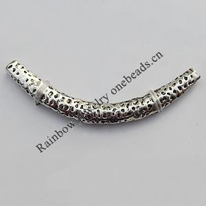 Tube，Lead-Free Zinc Alloy Jewelry Findings，50x5mm Hole:1mm Sold by Bag