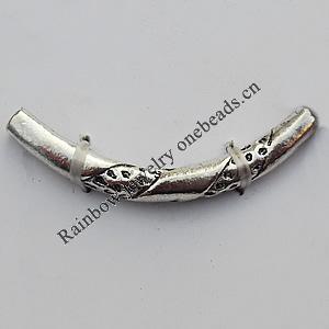 Tube，Lead-Free Zinc Alloy Jewelry Findings，35x4mm Hole:1mm Sold by Bag