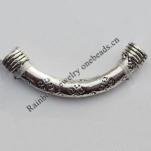 Tube，Lead-Free Zinc Alloy Jewelry Findings，37x6mm Hole:1mm Sold by Bag