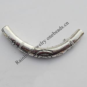 Tube，Lead-Free Zinc Alloy Jewelry Findings，40x5mm Hole:1.5mm Sold by Bag
