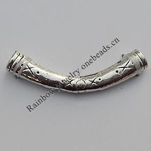 Tube，Lead-Free Zinc Alloy Jewelry Findings，36x5.5mm Hole:1mm Sold by Bag