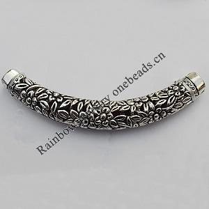Tube，Lead-Free Zinc Alloy Jewelry Findings，68x9.5mm Hole:4mm, Sold by Bag