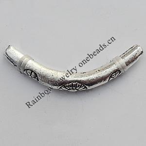 Tube，Lead-Free Zinc Alloy Jewelry Findings，31x5mm Hole:1mm, Sold by Bag