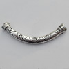 Tube，Lead-Free Zinc Alloy Jewelry Findings，55x7mm Hole:2mm, Sold by Bag