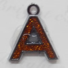 CCB plastic Pendant with enamel, Letters 27x24mm Hole:3mm, Sold by Bag