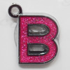 CCB plastic Pendant with enamel, Letters 25x22mm Hole:3mm, Sold by Bag