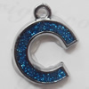 CCB plastic Pendant with enamel, Letters 25x21mm Hole:3mm, Sold by Bag