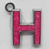 CCB plastic Pendant with enamel, Letters 25x21mm Hole:3mm, Sold by Bag