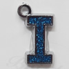 CCB plastic Pendant with enamel, Letters 25x15mm Hole:3mm, Sold by Bag