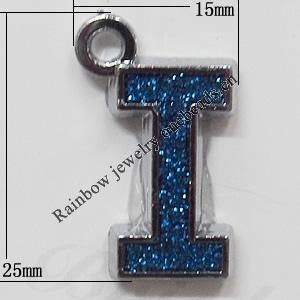 CCB plastic Pendant with enamel, Letters 25x15mm Hole:3mm, Sold by Bag