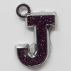 CCB plastic Pendant with enamel, Letters 25x18mm Hole:3mm, Sold by Bag
