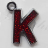 CCB plastic Pendant with enamel, Letters 25x19mm Hole:3mm, Sold by Bag