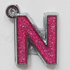 CCB plastic Pendant with enamel, Letters 25x22mm Hole:3mm, Sold by Bag