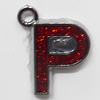 CCB plastic Pendant with enamel, Letters 25x21mm Hole:3mm, Sold by Bag