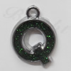 CCB plastic Pendant with enamel, Letters 26x19mm Hole:3mm, Sold by Bag