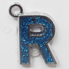 CCB plastic Pendant with enamel, Letters 25x22mm Hole:3mm, Sold by Bag