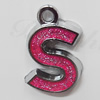 CCB plastic Pendant with enamel, Letters 25x17mm Hole:3mm, Sold by Bag