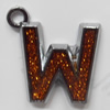 CCB plastic Pendant with enamel, Letters 26x24mm Hole:3mm, Sold by Bag