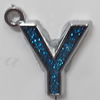 CCB plastic Pendant with enamel, Letters 28x24mm Hole:3mm, Sold by Bag