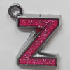 CCB plastic Pendant with enamel, Letters 26x21mm Hole:3mm, Sold by Bag