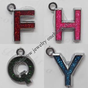 CCB plastic Pendant with enamel, Mix style Mix color, Letters 25x19mm-28x24mm, Sold by Bag