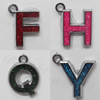CCB plastic Pendant with enamel, Mix style Mix color, Letters 25x19mm-28x24mm, Sold by Bag