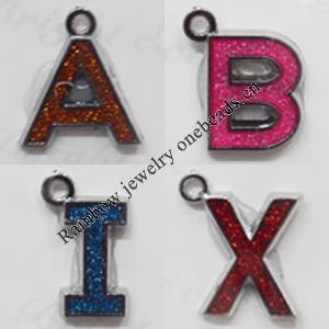 CCB plastic Pendant with enamel, Mix style Mix color, Letters 25x15mm-28x23mm, Sold by Bag 