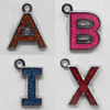 CCB plastic Pendant with enamel, Mix style Mix color, Letters 25x15mm-28x23mm, Sold by Bag 
