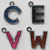 CCB plastic Pendant with enamel, Mix style Mix color, Letters 25x19mm-26x24mm, Sold by Bag