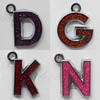 CCB plastic Pendant with enamel, Mix style Mix color, Letters 25x19mm-26x22mm, Sold by Bag