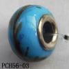 European style Lampwork Beads, 10x15mm, Hole=5mm, Sold by Bag