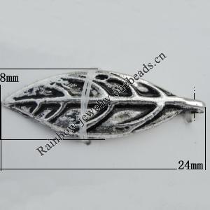 Pendant Zinc Alloy Jewelry Findings Lead-free, Leaf 24x8mm Hole:2mm Sold by Bag