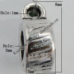 Pendant Zinc Alloy Jewelry Findings Lead-free, 8x3mm Hole:1mm,3mm Sold by KG