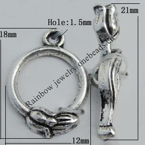Clasp Zinc Alloy Jewelry Findings Lead-free, 18x12mm Hole:1.5mm Sold by KG