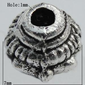 Bead Zinc Alloy Jewelry Findings Lead-free, 7mm, Hole:1mm Sold by Bag