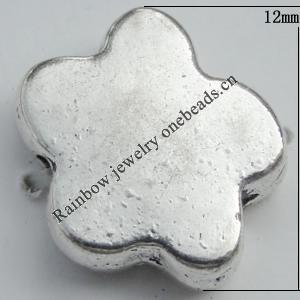 Bead Zinc Alloy Jewelry Findings Lead-free, Flower 12x12mm, Hole:1mm Sold by Bag