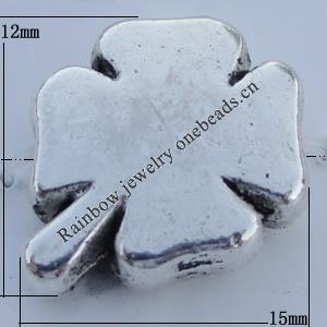 Bead Zinc Alloy Jewelry Findings Lead-free, 15x12mm Hole:1mm Sold by Bag