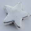 Bead Zinc Alloy Jewelry Findings Lead-free, Star 14mm Hole:1mm Sold by Bag