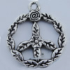 Pendant Zinc Alloy Jewelry Findings Lead-free, 24x20mm Hole:2mm Sold by Bag