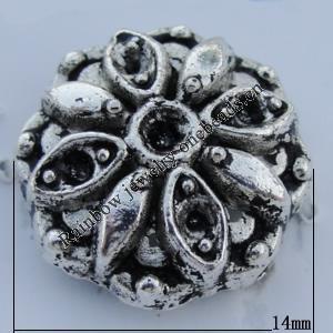 Bead Zinc Alloy Jewelry Findings Lead-free, 14mm Hole:1.5mm Sold by Bag